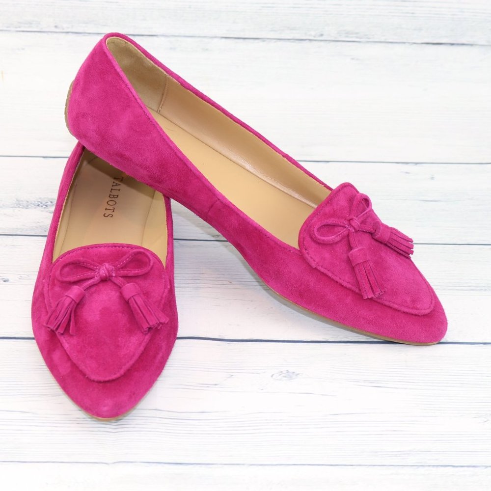 TALBOTS Women's Suede Loafer Shoes Tassels Size 8.5